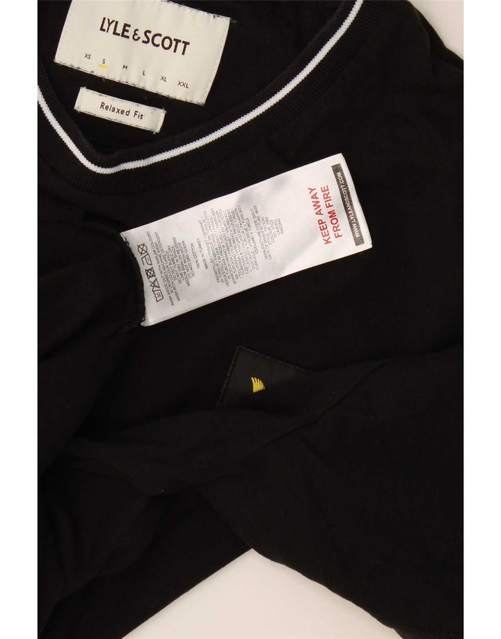 Lyle & Scott T-shirt da uomo dalla vestibilità rilassata, piccola, in cotone nero