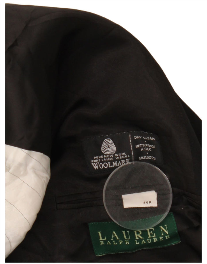 Giacca blazer a 2 bottoni da uomo Ralph Lauren UK 46 2XL lana nera