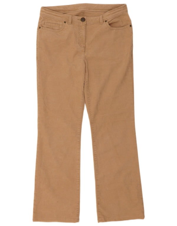 Pantaloni di velluto a coste da donna Marks & Spencer UK 12 Medium W32 L29 Beige