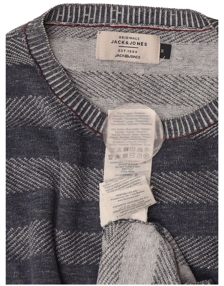 Maglione maglione girocollo da uomo Jack & Jones a righe blu navy medie