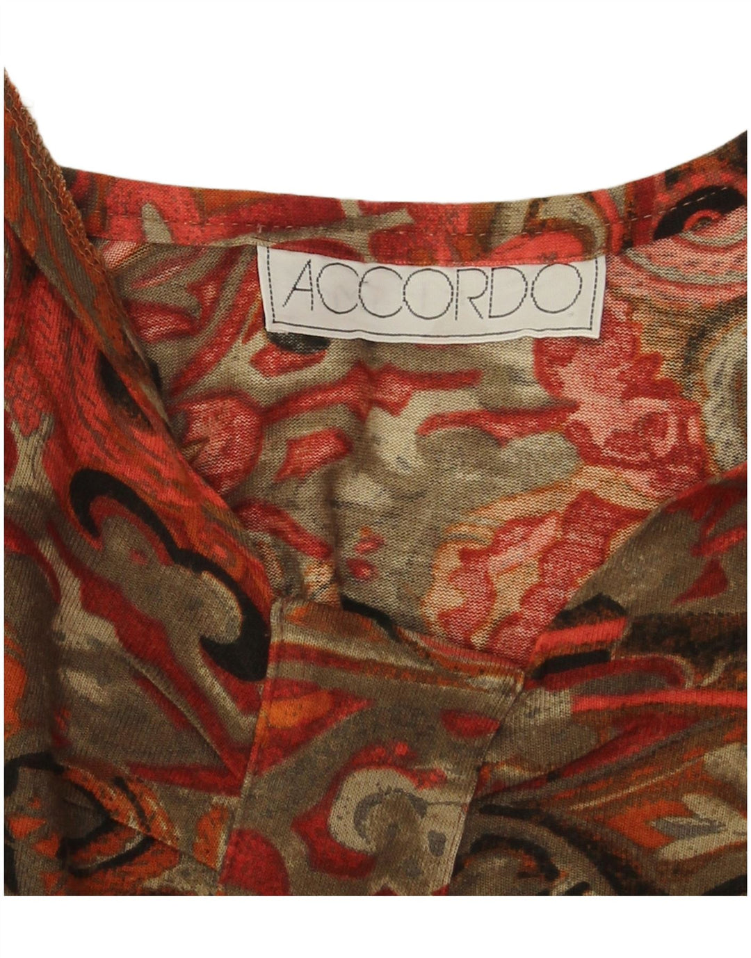 ACCORDO Top da donna a maniche lunghe UK 14 Large multicolore geometrico