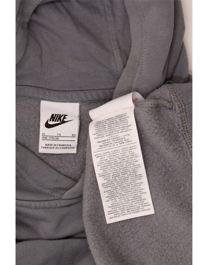 Felpa con cappuccio grafica NIKE da ragazzo 13-14 anni XL in cotone grigio