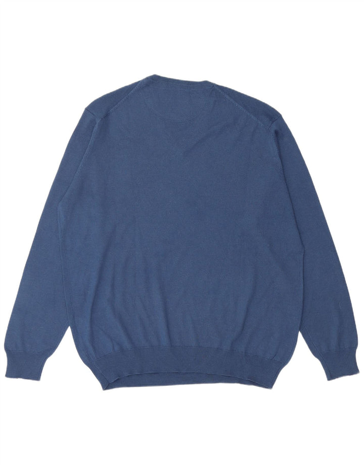 Maglione da uomo con scollo a V Carrera 2XL lana blu