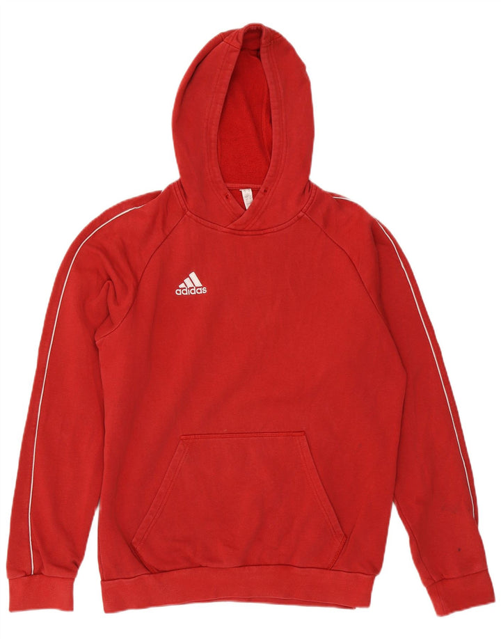 Maglione con cappuccio da uomo ADIDAS rosso medio in cotone