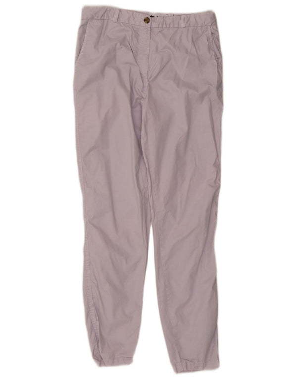 Pantaloni chino a vita alta da donna Marks & Spencer UK 12 Medium W30 L29 Viola