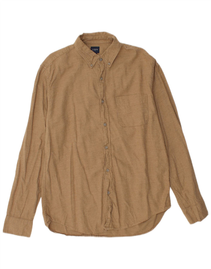 J. CREW Camicia da uomo in flanella di cotone beige medio