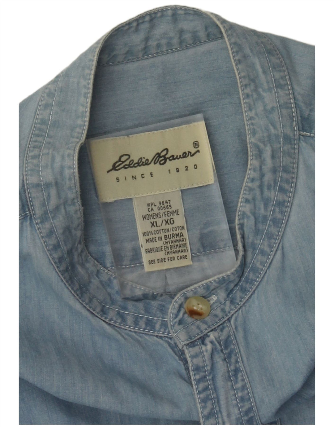 Eddie Bauer Abito in denim pullover da donna UK 16 XL Cotone blu