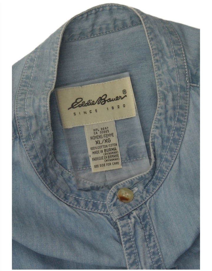 Eddie Bauer Abito in denim pullover da donna UK 16 XL Cotone blu
