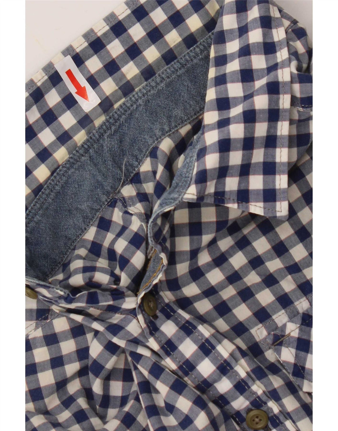 Camicia da uomo G-Star in cotone a quadretti blu medio