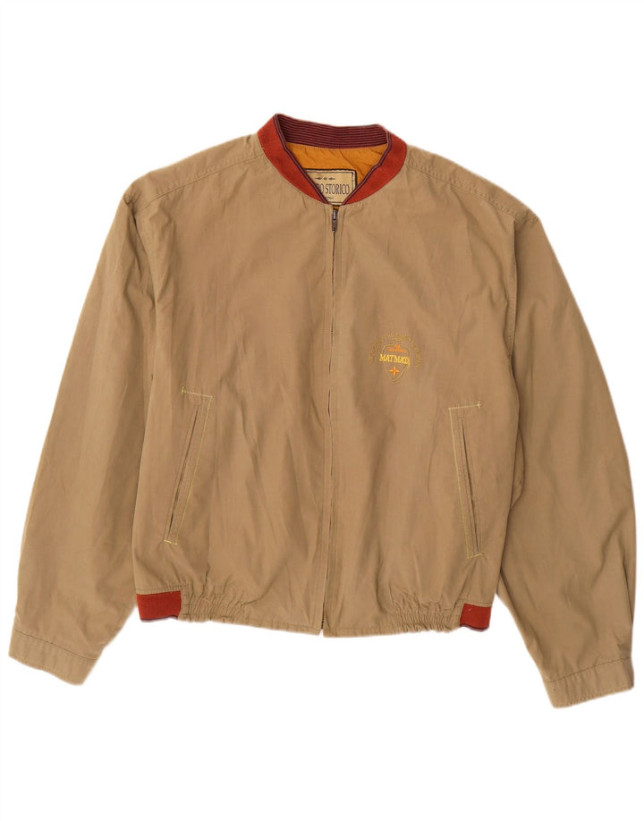 Bomber vintage da uomo IT 52 XL in cotone beige