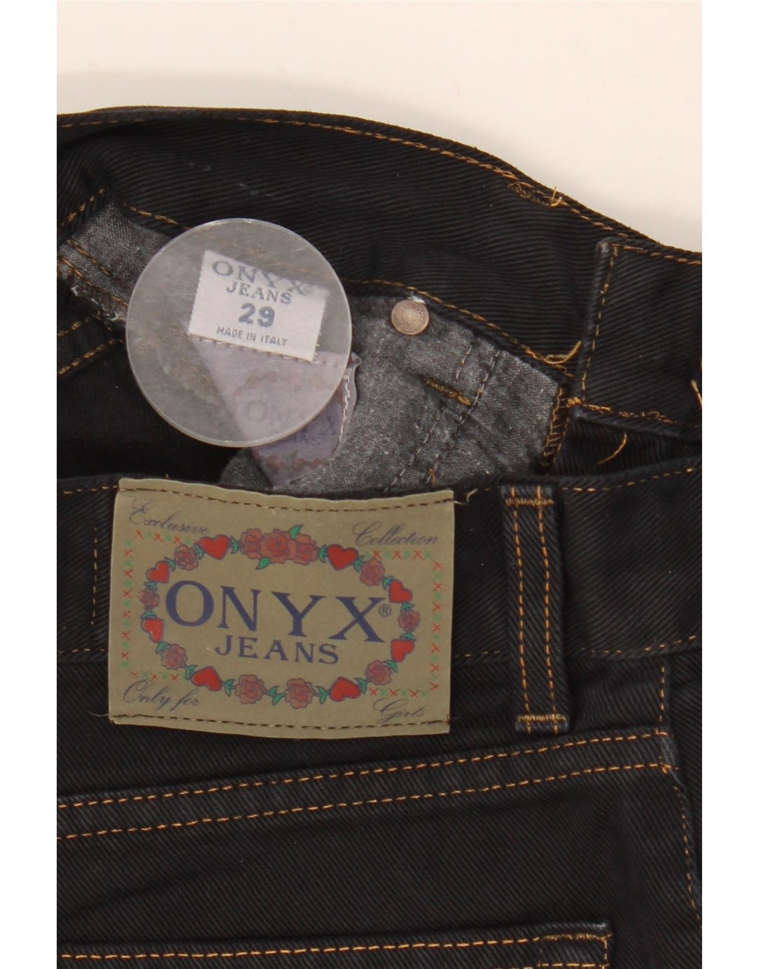 Jeans affusolati da donna ONYX W29 L28 cotone nero