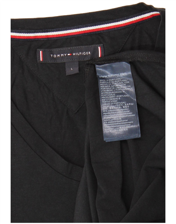 T-shirt da uomo Tommy Hilfiger Top grande in cotone nero