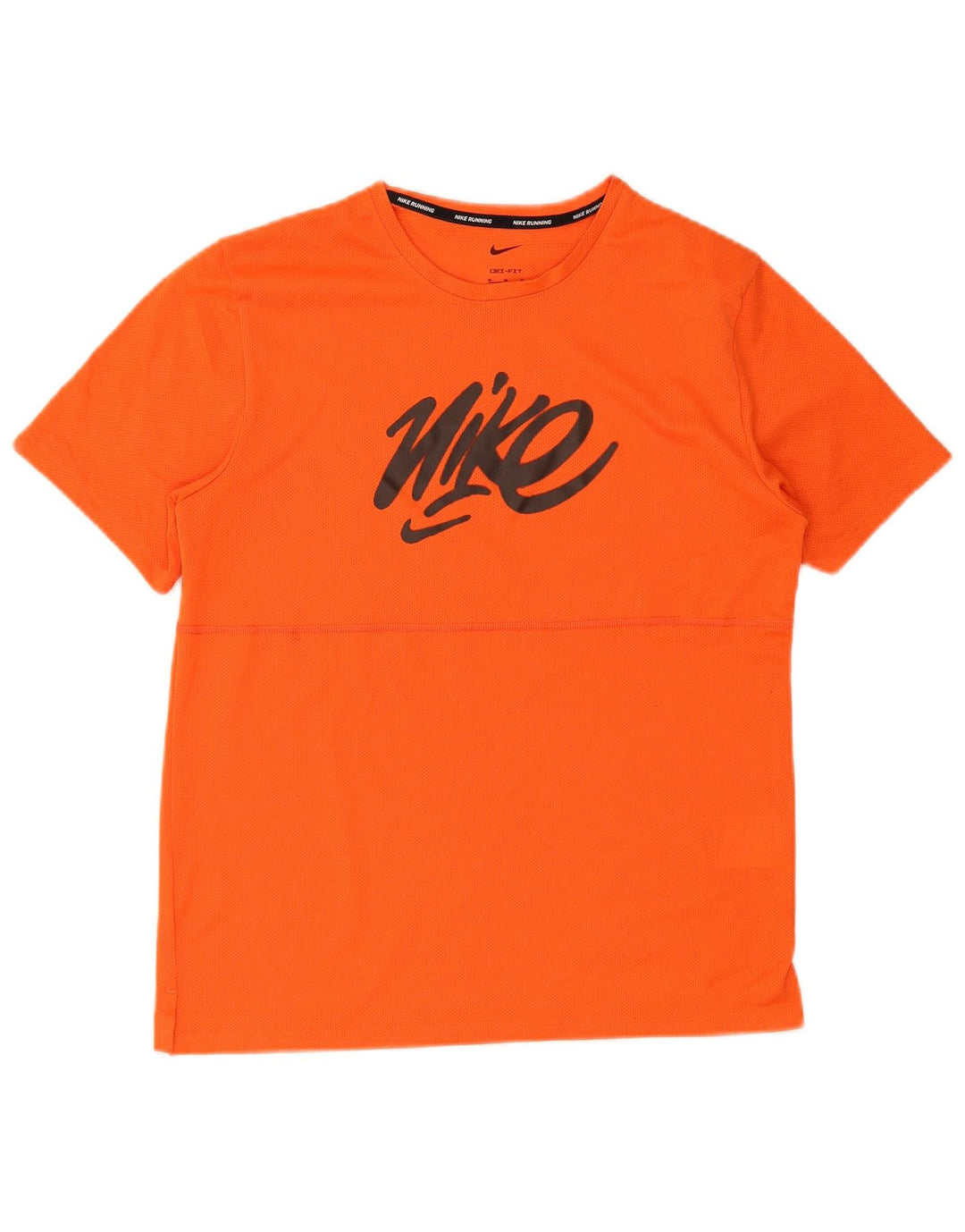 T-shirt grafica Nike Dri Fit da uomo in poliestere arancione medio