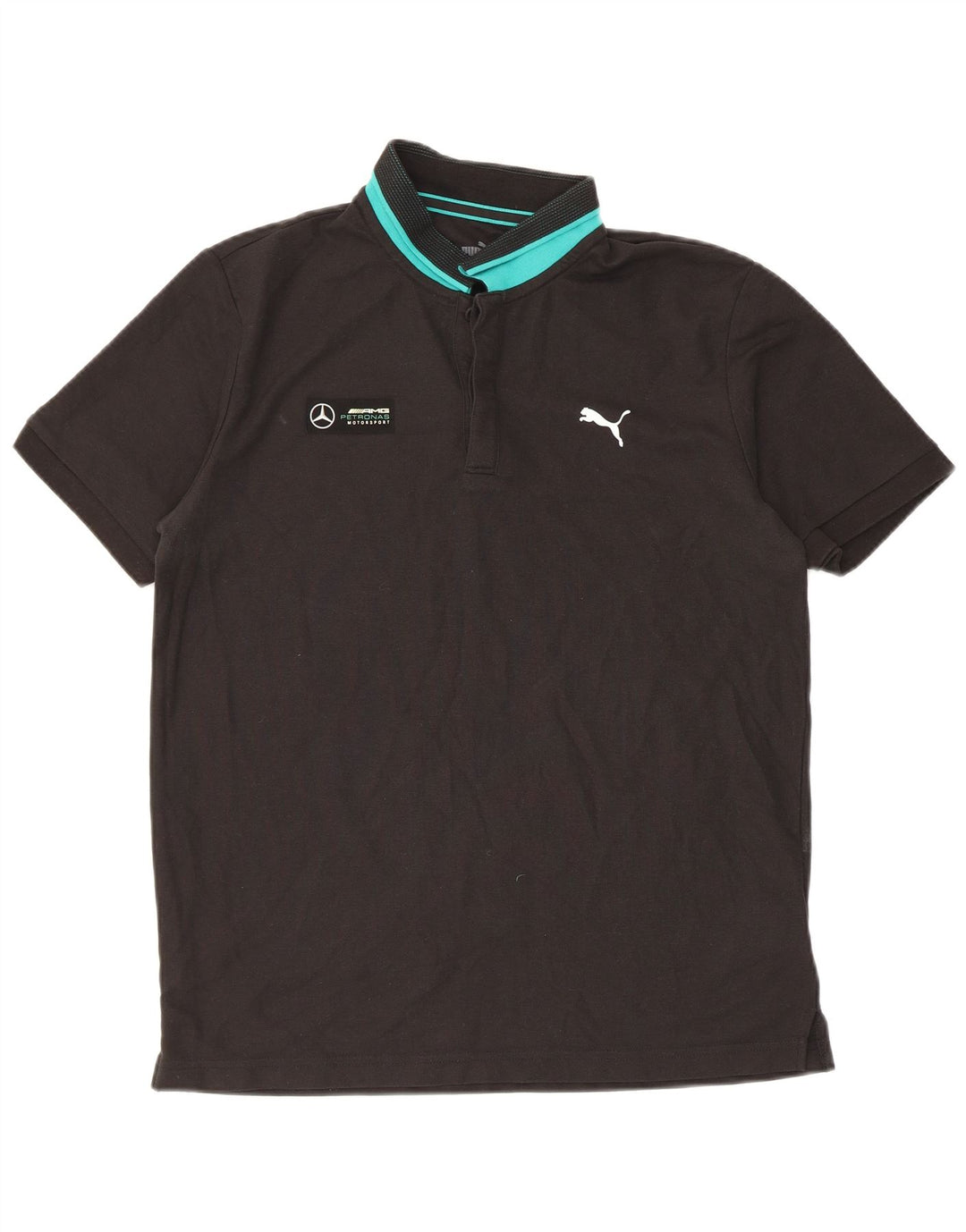 Polo Puma da uomo in cotone color block medio nero