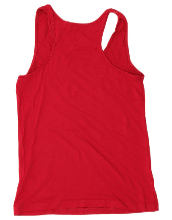 Liu Jo Womens Graphic Vest Top UK 10 Small Red Viscose