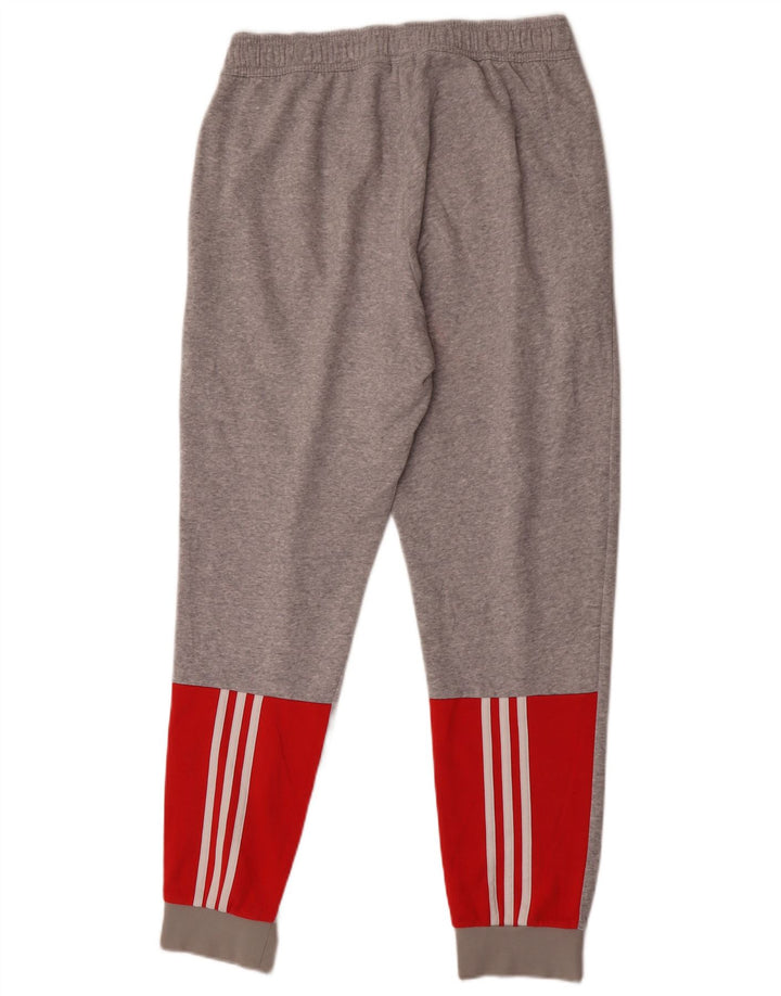 Pantaloni da tuta da uomo Adidas Joggers in cotone color block grigio medio