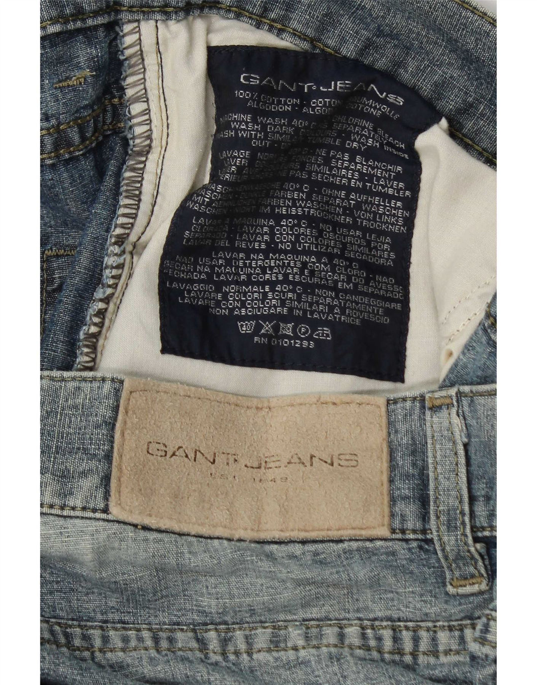 Jeans dritti da uomo Gant W34 L31 in cotone blu