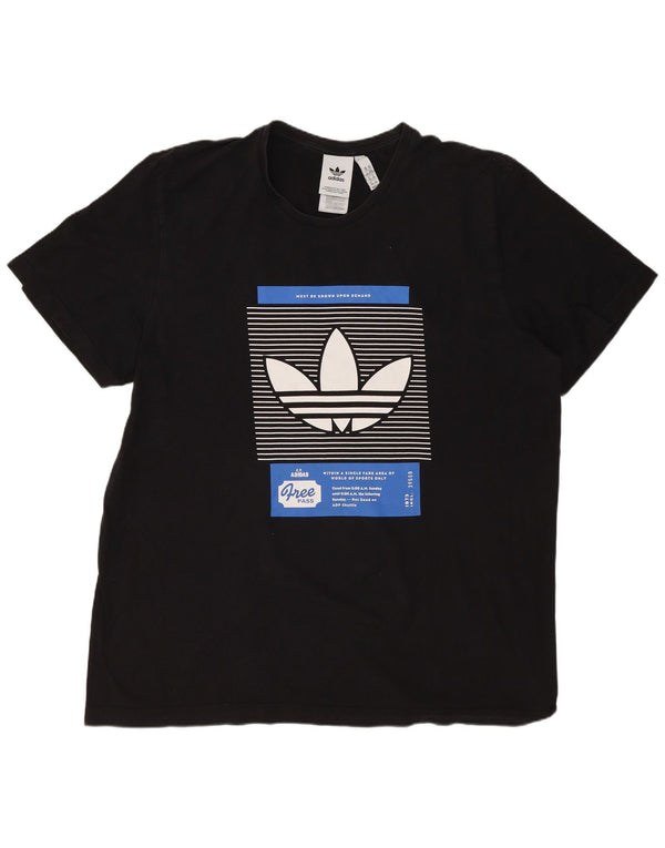 T-shirt grafica da uomo ADIDAS Top 2XL cotone nero
