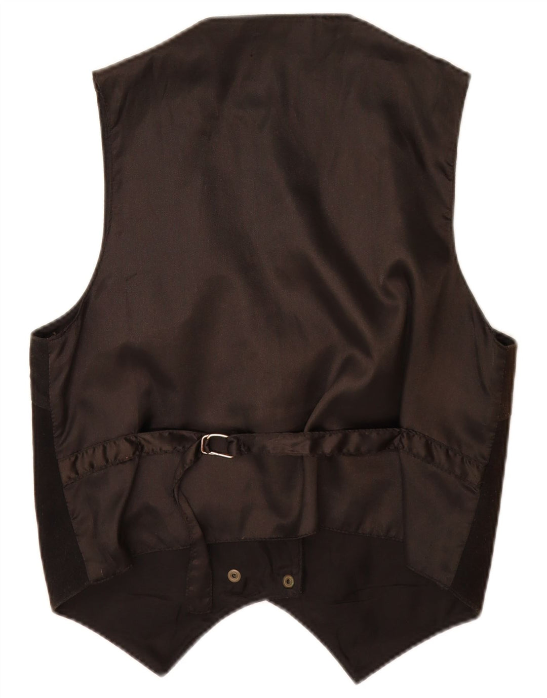 Gilet vintage da donna in pelle scamosciata UK 14 in pelle nera media