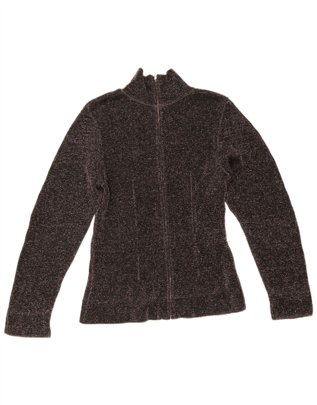 Maglione a collo alto da donna Zara UK 12 Viscosa screziata nera media