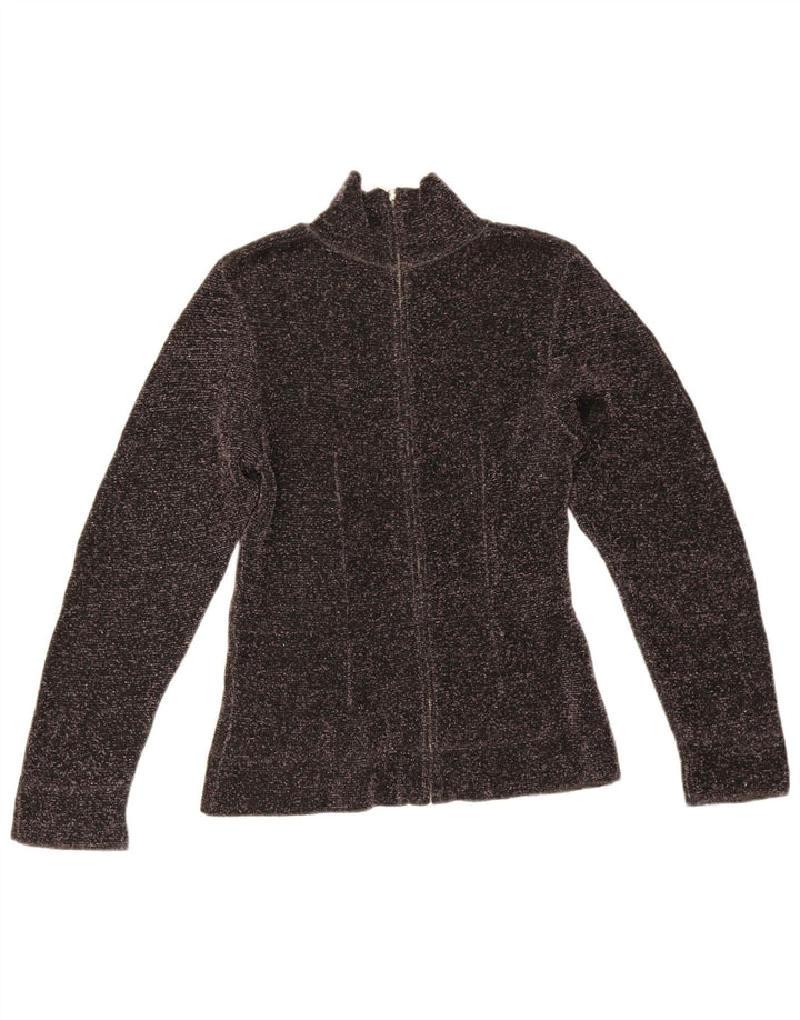 Maglione a collo alto da donna Zara UK 12 Viscosa screziata nera media