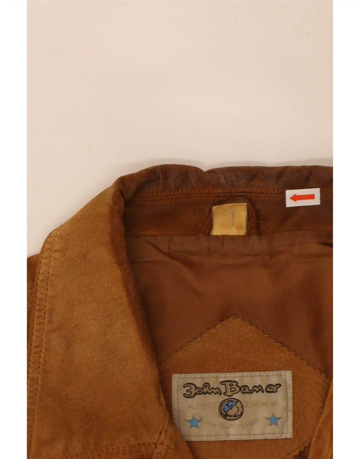 Giacca in pelle scamosciata da uomo John Baner UK 40 grande in pelle beige