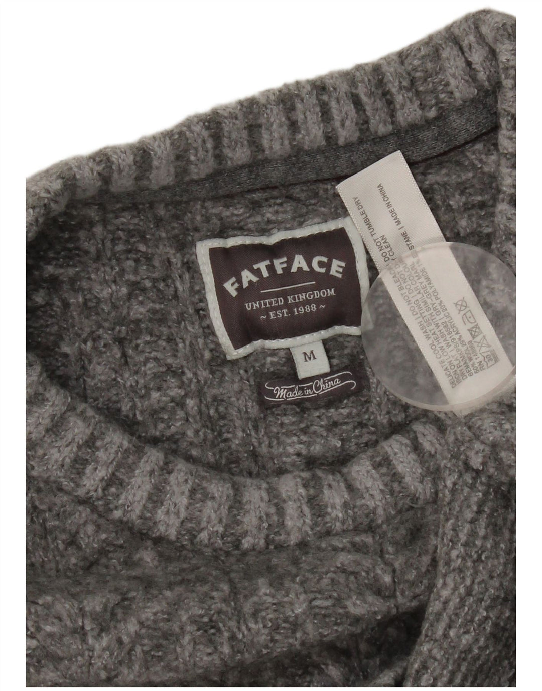 Maglione maglione girocollo da donna Fat Face UK 14 Lana grigio medio
