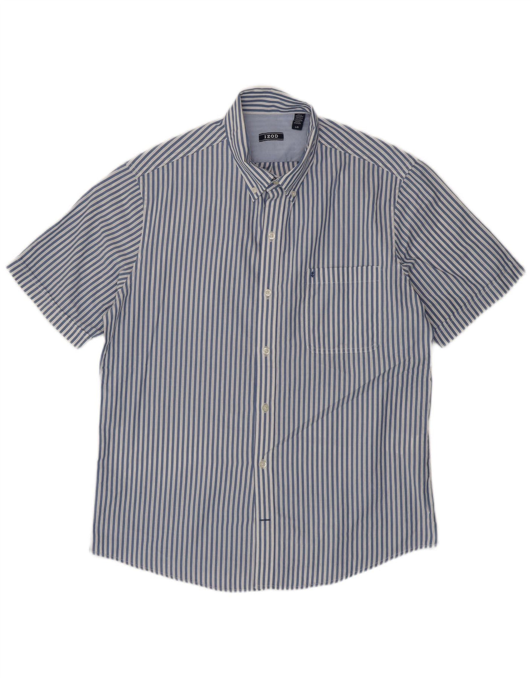 Camicia a maniche corte da uomo IZOD grande in cotone gessato blu