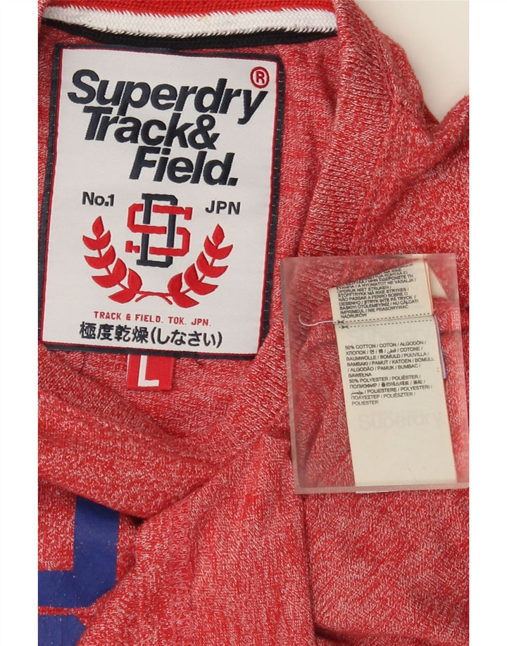T-shirt grafica da uomo Superdry Top grande in cotone chiazzato rosso