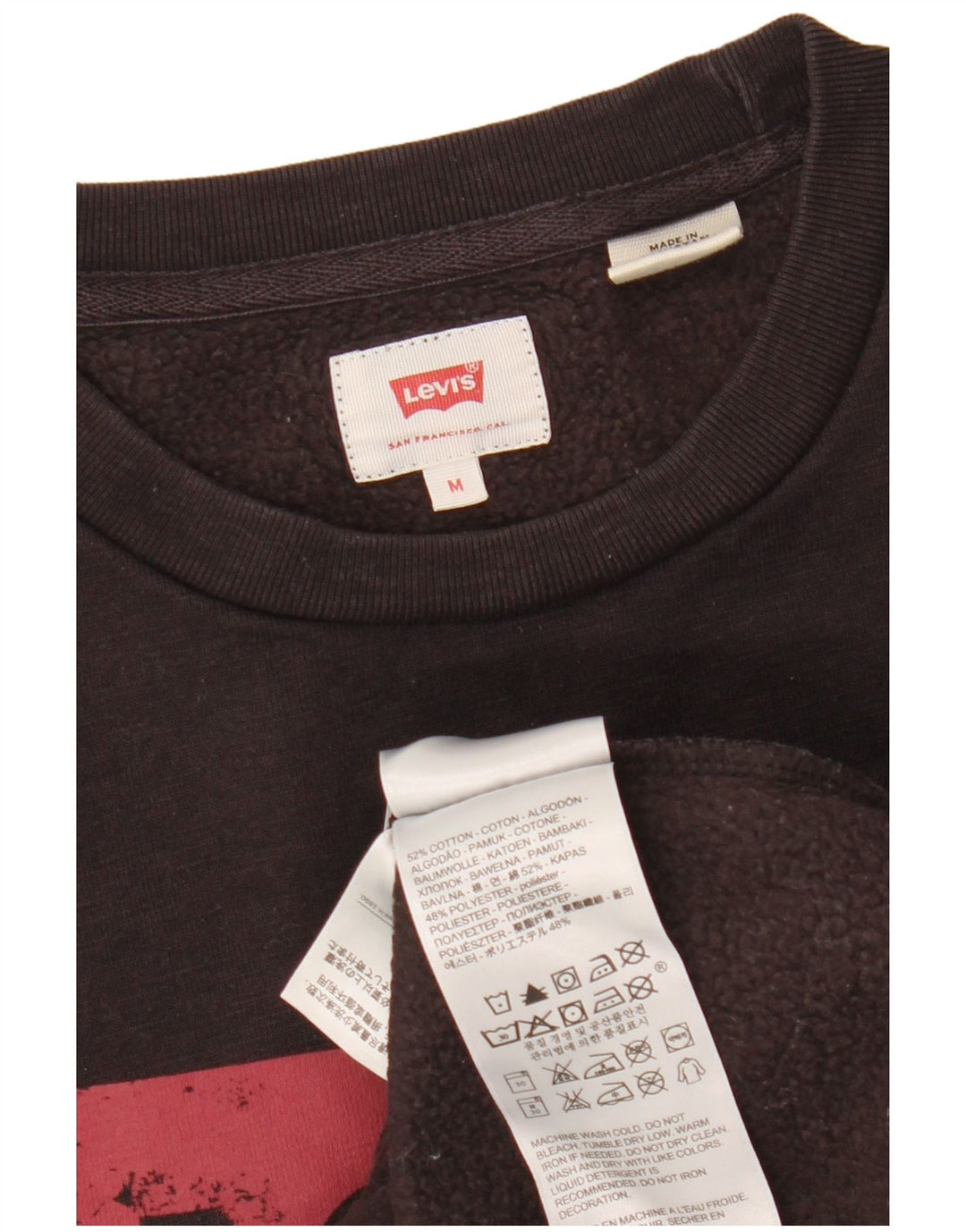 Levi's Felpa grafica da uomo in cotone nero medio