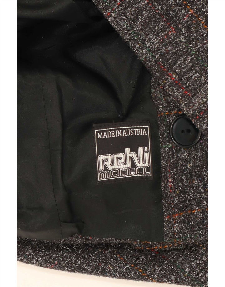 Giacca blazer doppiopetto da donna Rehli UK 14 grigio medio a quadri