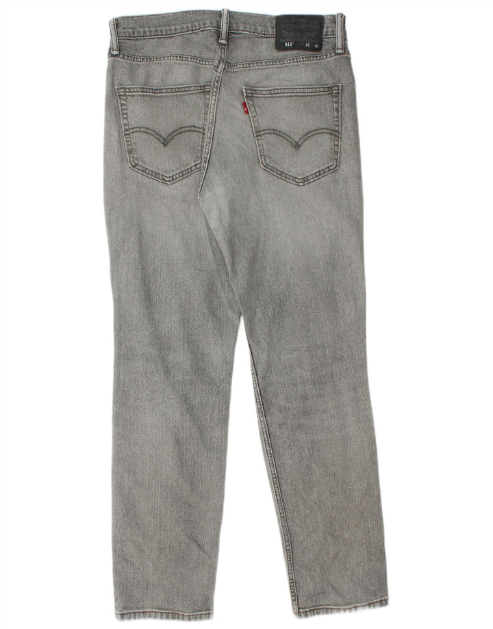 Jeans Levi's Uomo 511 Slim Distressed 32 L30 Cotone Grigio