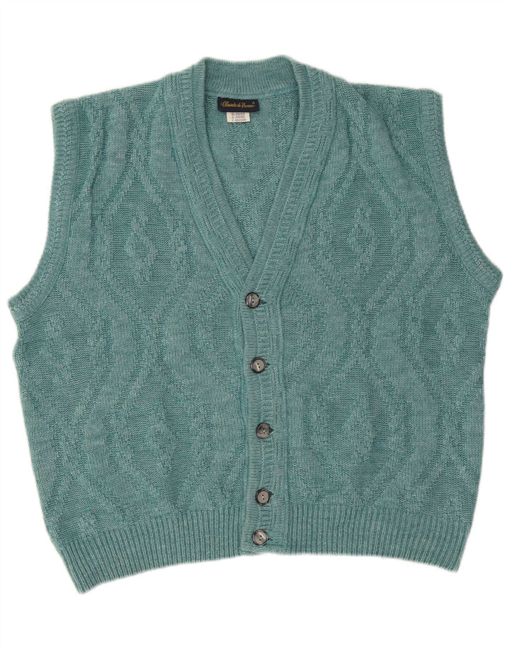 Maglione cardigan senza maniche da uomo Claude De Pierre IT 48/50 Blu medio