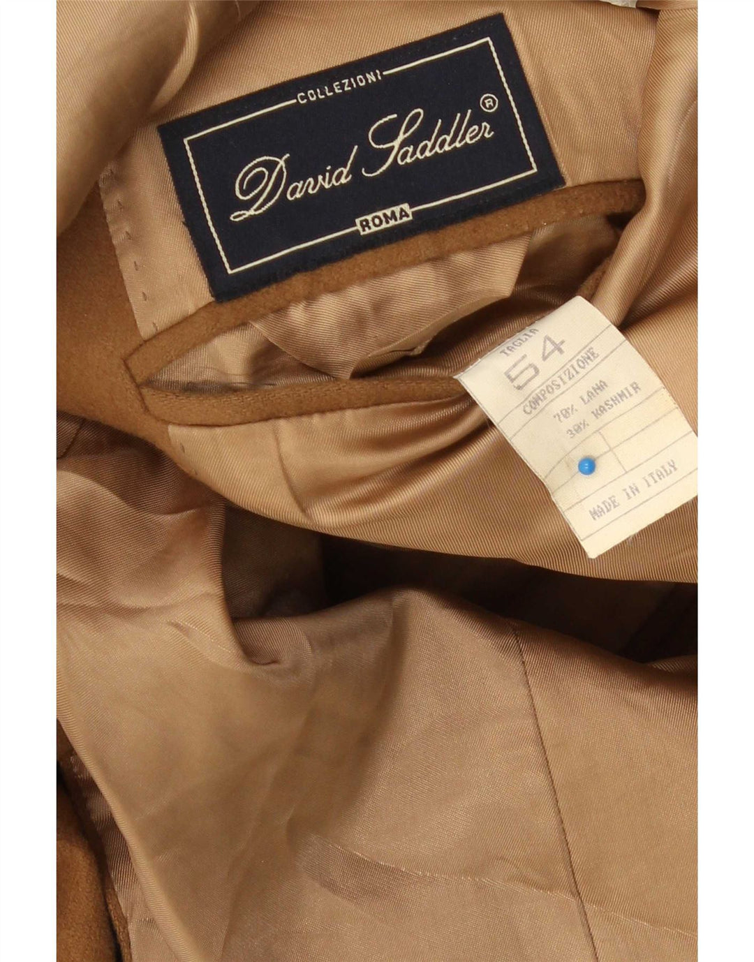 Giacca blazer da uomo a 2 bottoni David Saddler IT 54 2XL Lana beige
