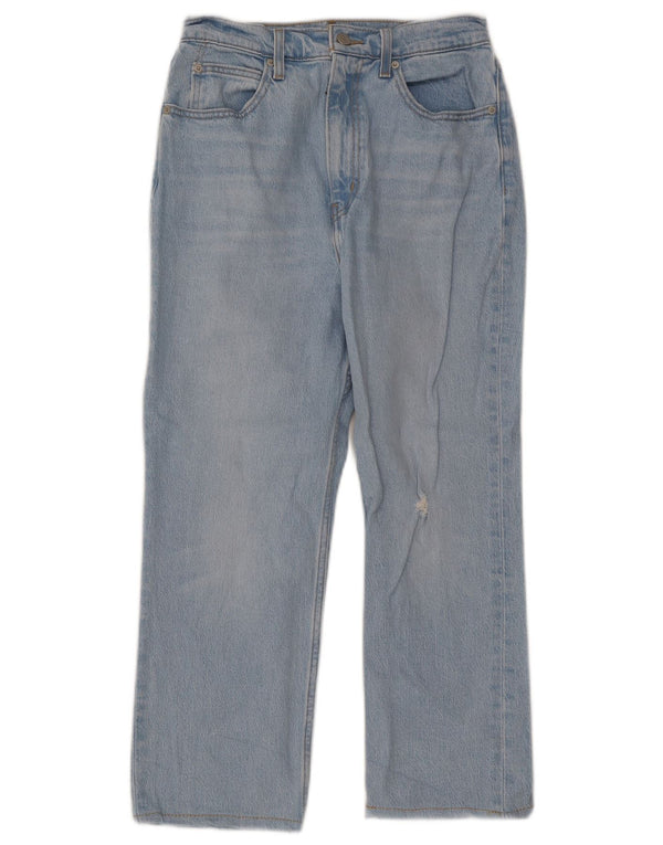Jeans cropped a vita alta da donna Levi's W28 L23 cotone blu