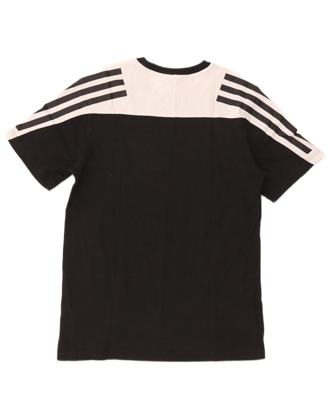 T-shirt da uomo Adidas Top Small nera in cotone color block