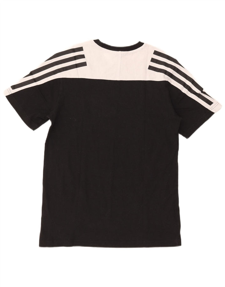 T-shirt da uomo Adidas Top Small nera in cotone color block