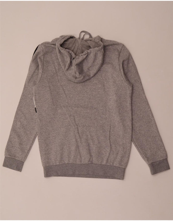 Felpa con cappuccio grafica da uomo Adidas in cotone color block grigio medio