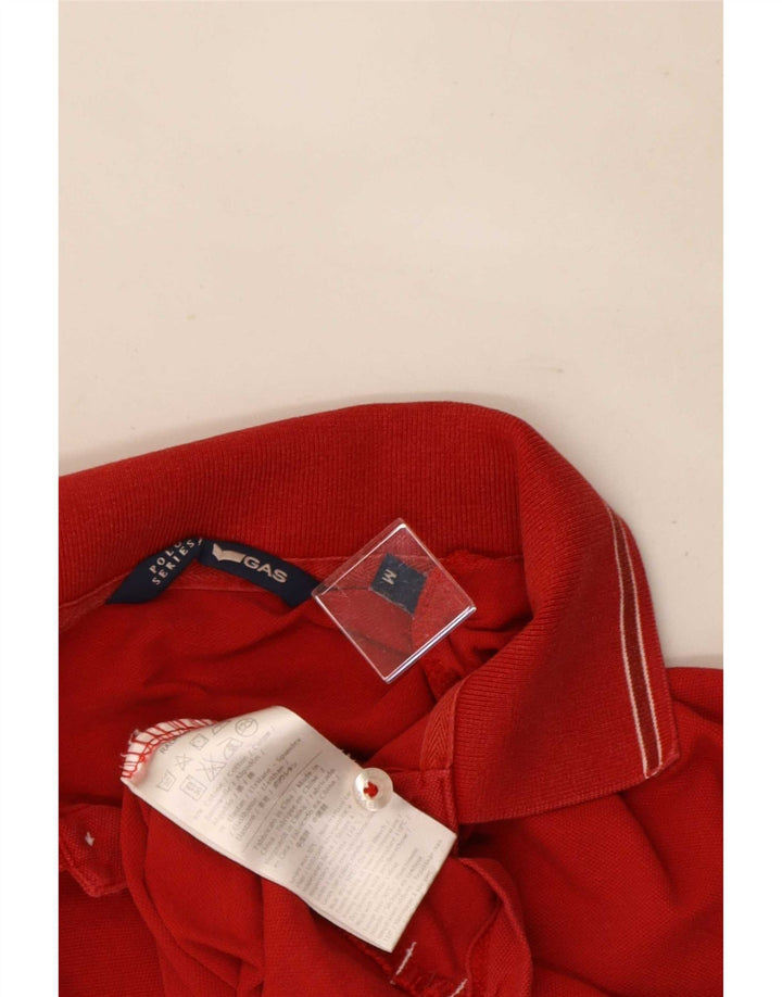 Polo da uomo Gas in cotone a righe rosse medie