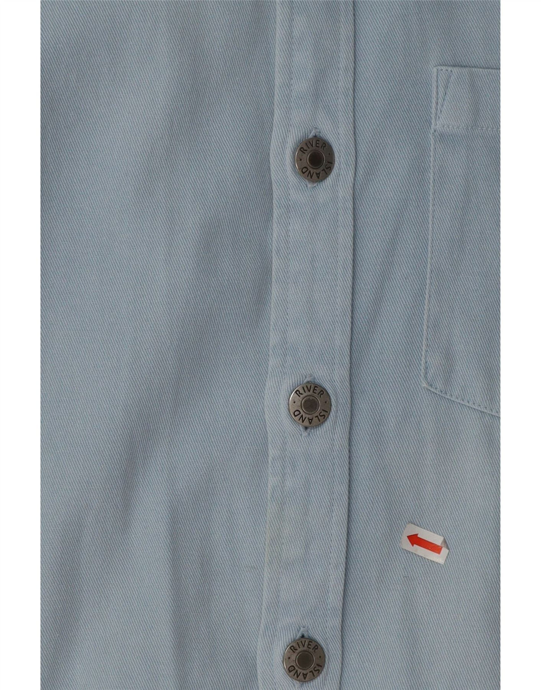RIVER ISLAND Camicia in denim da uomo piccola in cotone blu