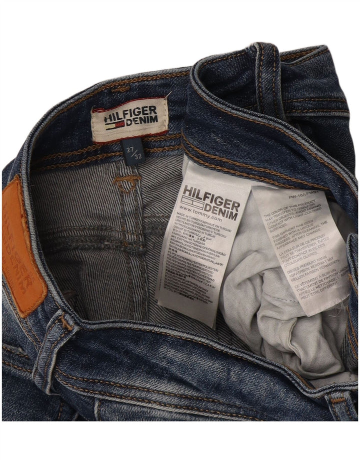 Jeans slim invecchiati da donna Tommy Hilfiger W27 L32 cotone blu