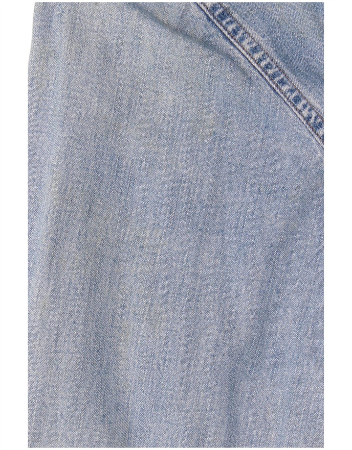 Camicia di jeans da donna BENETTON UK 14 Cotone blu medio