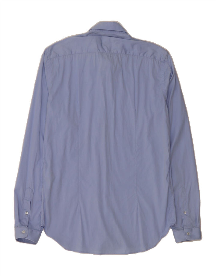 ZARA Mens Slim Fit Shirt Medium Blue Cotton Vintage Zara and Second-Hand Zara from Messina Hembry 