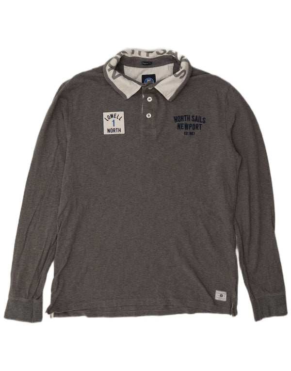 Polo da rugby grafica da uomo North Sails grande color grigio