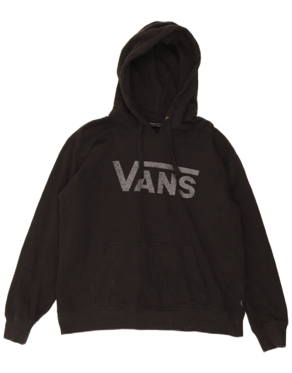 Felpa con cappuccio oversize con grafica da donna Vans UK 10 piccola in cotone nero