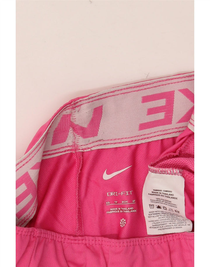 Pantaloncini sportivi NIKE Dri Fit da donna UK 4 XS poliestere rosa