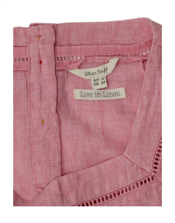Camicetta da donna White Stuff Top UK 10 Piccolo lino screziato rosa