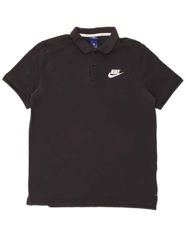 Polo Nike da uomo grande in cotone nero