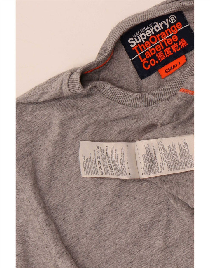 T-shirt da uomo Superdry Top Small in cotone grigio