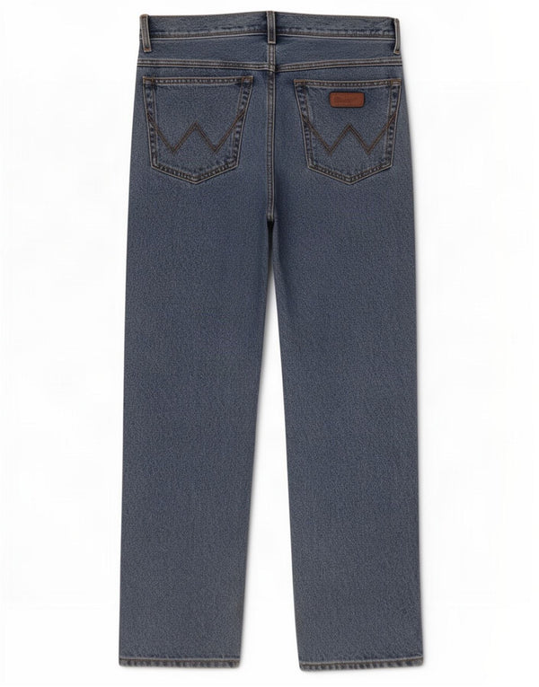 Jeans dritti da uomo Wrangler vestibilità regolare W34 L32 cotone blu